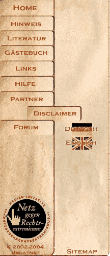 Menue Links Disclaimer