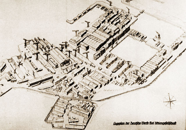 Lageplan Deutsche Werke Kiel